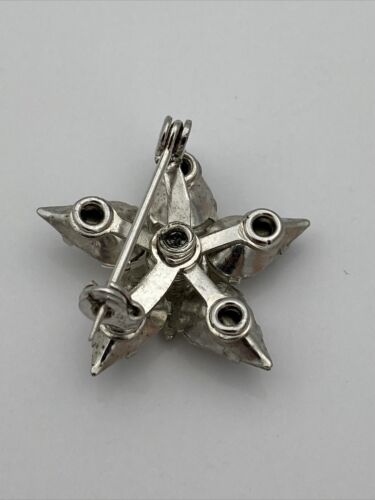 Vintage Masonic Order Of The Eastern Star OES Rhinestone Pin / Brooch - Image 2