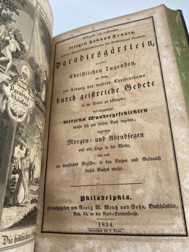 Johann Arndts Wahres Christenthum Paradis Gartlein Book 1834 Philadelphia - Image 10