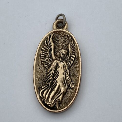 Guardian Angel Pendant Medallion Cherub Putti Vintage Catholic Gift