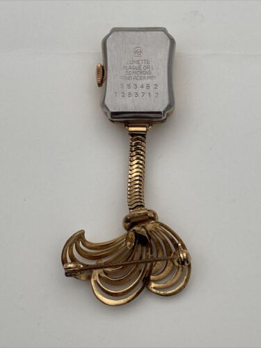 Vintage Silvana Ladies Lapel Watch/ Brooch / Nurses Watch 17 Jewels Gold Plated - Image 4