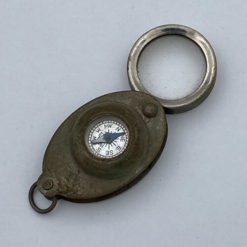 Vintage Japan Testrite Compass With Loupe Magnifying Glass Summit Lake Camp Bag - Image 5