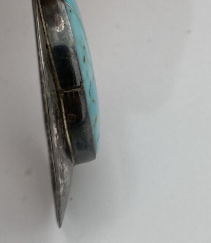 Turquoise Native American RWG Sterling Silver Pendant - Image 7