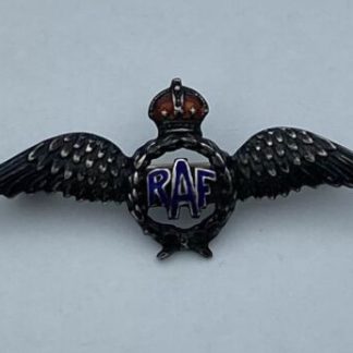 Silver RAF Enamel Pin Badge, Sweetheart Brooch - WW1 WW2? - 2.6g