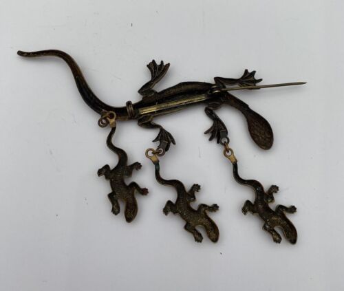 Vintage Artisan Reptile Lizard Brooch RARE find - Image 10