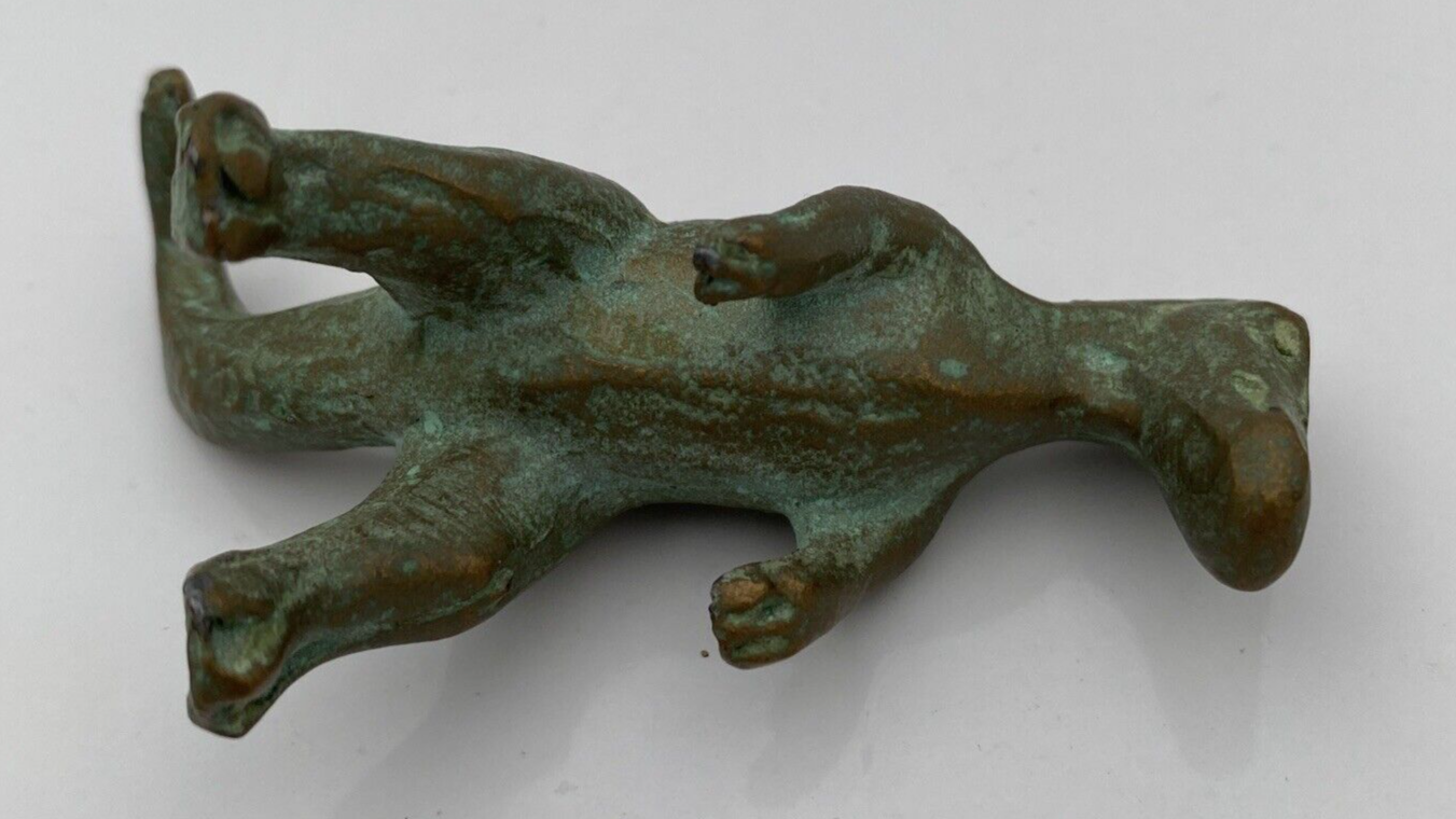 SRG Trachodon Dinosaur Bronze Metal Toy Figurine 1940-50’s Vintage - Image 7