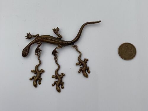 Vintage Artisan Reptile Lizard Brooch RARE find - Image 5