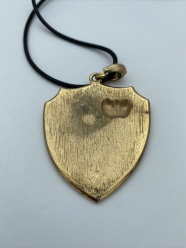 Vintage Crest Shield Crown Stars Anchor Pendant - Red & Gold - Image 4