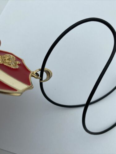 Vintage Crest Shield Crown Stars Anchor Pendant - Red & Gold - Image 5