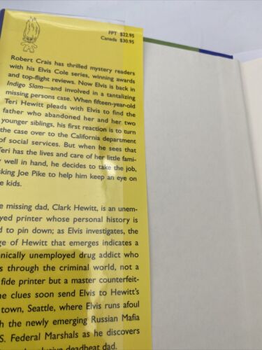 INDIGO SLAM ROBERT CRAIS SIGNED AUTOGRAPHED HC 1st / 1st - Image 3