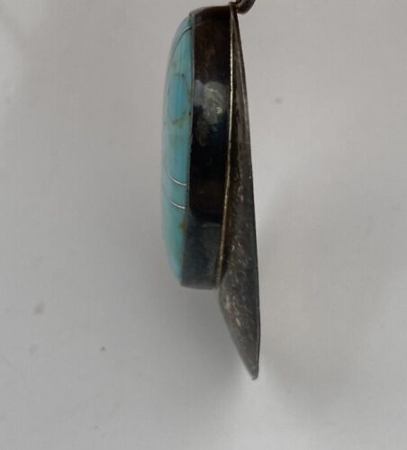 Turquoise Native American RWG Sterling Silver Pendant - Image 8