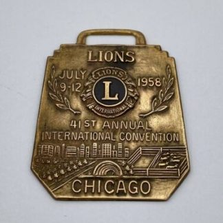 Lions International 41st Annual Convention Chicago 1958 Medallion No Ribbon