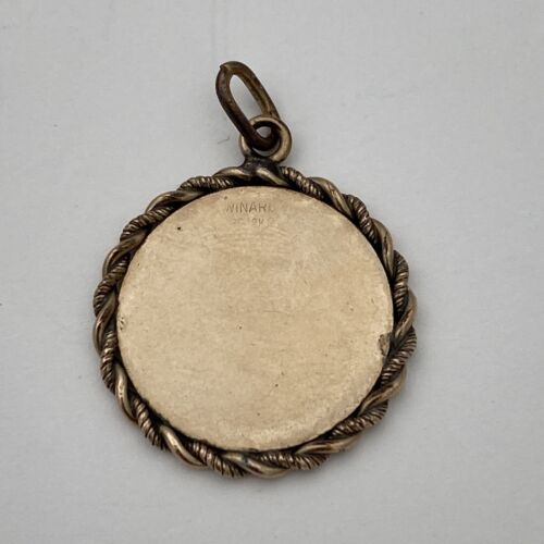 Vintage Winard Charm Gold Filled Blank Round Twisted Rope Edge