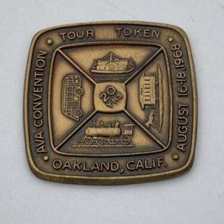 1968 San Francisco CA, Oakland Trolley AVA Convention Transit Token