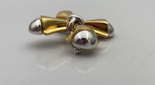 Vintage 1990s Signed PC Gold & Silver Tone Maltese Cross Brooch VG - Image 8