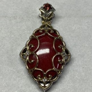 Michael Valitutti Stamped NH 925, Red Stone, Sterling Silver Pendant