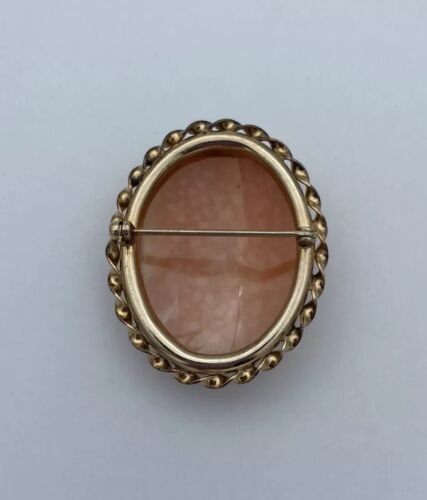 Vintage 12K Gold Filled L.S.P. Co Madonna Rare Left Facing Shell Cameo Brooch - Image 6
