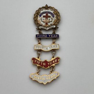 Vintage Reformed Sunday School Lapel Pin ~ Little's System Sixth Year Gold 8k