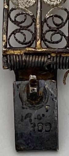 Victorian Sterling Silver 800 Filigree Delicate Three Cameo Bracelet, 7.5 inches - Image 12