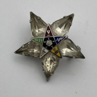 Vintage Masonic Order Of The Eastern Star OES Rhinestone Pin / Brooch