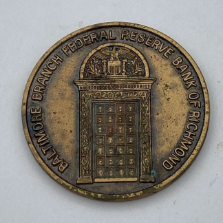Baltimore Branch Federal Reserve Bank Of Richmond Medallion Token Nov. 18, 1982