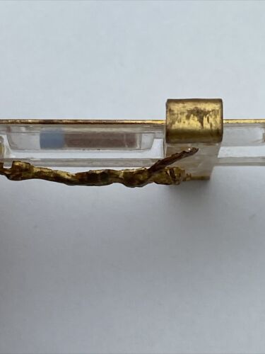 LOURDES FRANCE Cross Lucite & Brass Crucifix Inri Holy Soil Pendant VTG - Image 5