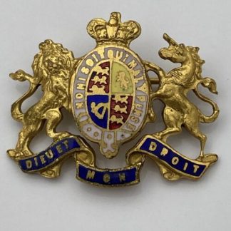 British Dieu Et Mon Droit British Coat Of Arms Brooch Pin