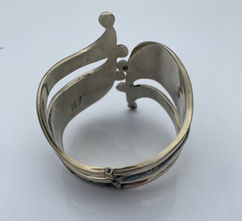 Vintage Taxco Alpaca Abalone Clamp Bracelet - Image 4