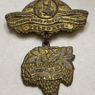 1920 California State Federation Labor Medal & Delegate Badge Fresno CA