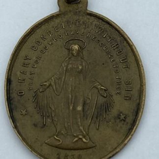 Vintage O Mary Conceived Without Sin Pray For Us Who Have Recourse To Thee Medal