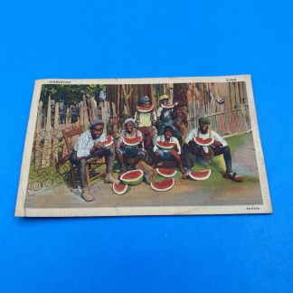 1936 Curt Teich DINNERTIME linen postcard S.524 6A-H456 used 1950 Sanford NC USA