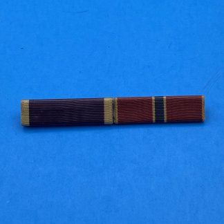 WWII Era Two-Place Ribbon Bar: Purple Heart & Army of Occupation, Brass Mount US