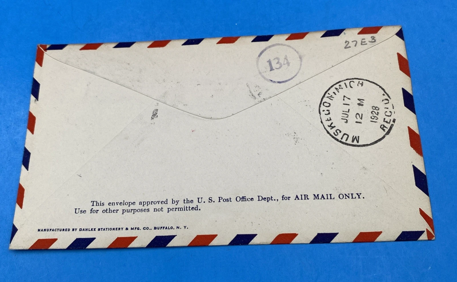 1928 CAM-27 First Flight Cover Signed by Postmaster J.N. Hunter, South Bend - Image 4