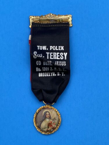 Vintage Polish Marian Ribbon & Medal (Brooklyn) – Rare Collectible - Image 4