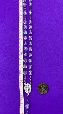 Vintage Claudio Cipolletti Aurora Borealis Crystal Faceted Glass Rosary, ITALY - Image 9