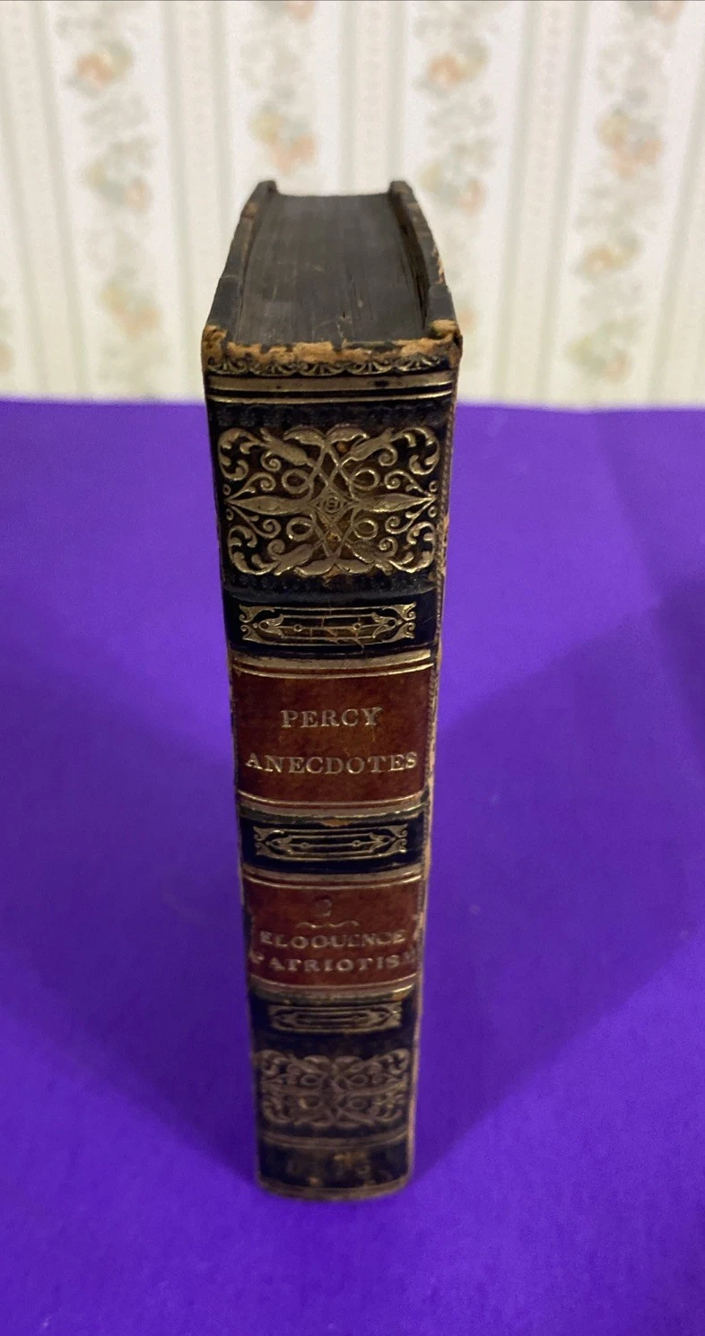 1826 Percy Anecdotes Vol II Eloquence Patriotism Erskine Leather Book