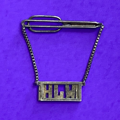 Vintage Swank Sterling Silver Tie Clip With Initials- W. J. H. - Image 4