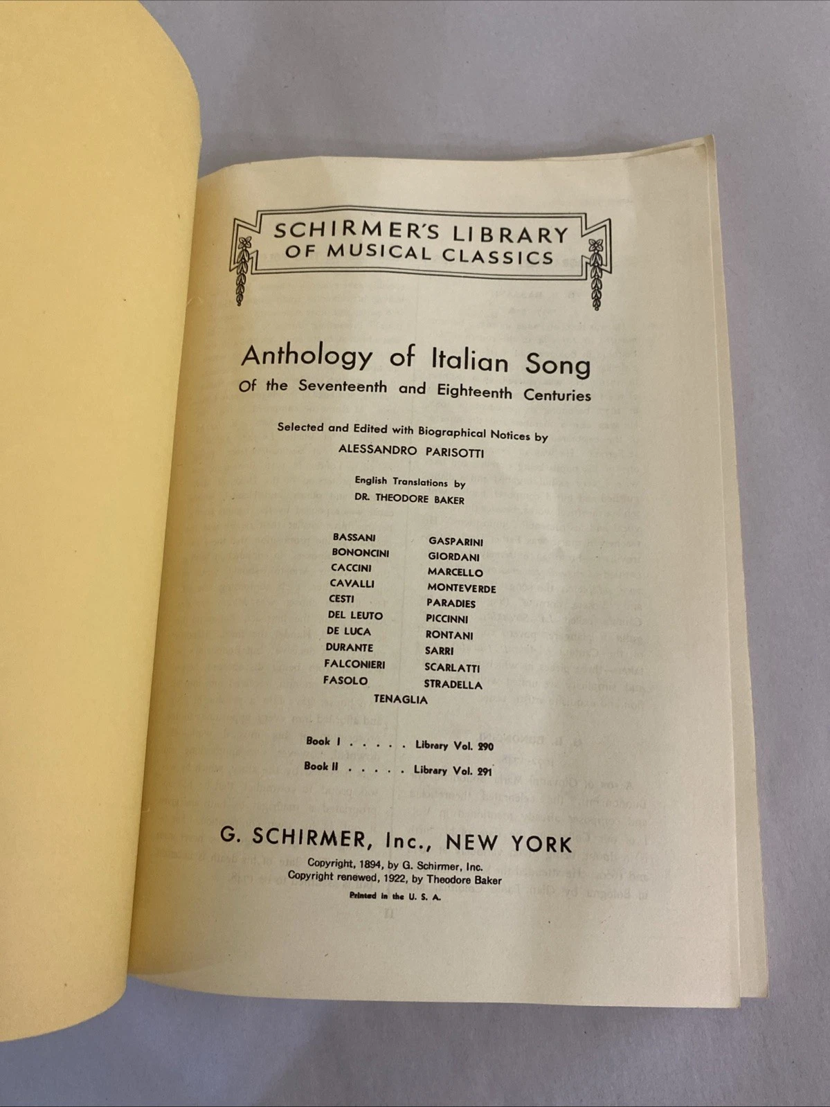 Schumer’s Anthology of Italian Song of 17th 18th Centuries - Book 1 & 2, 290 291 - Image 5