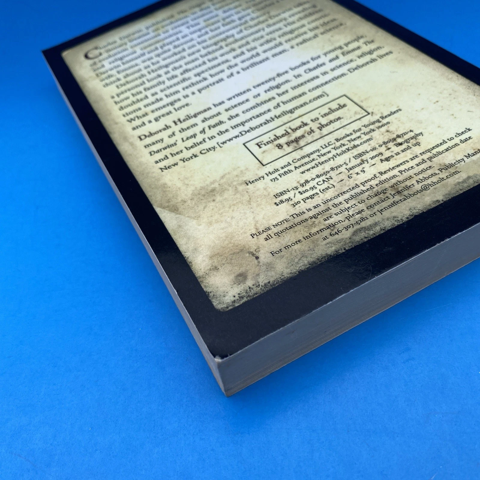 Charles and Emma ARC Uncorrected Proof w/ Tim Jones Publisher Note Holt 2009 1st - Image 9