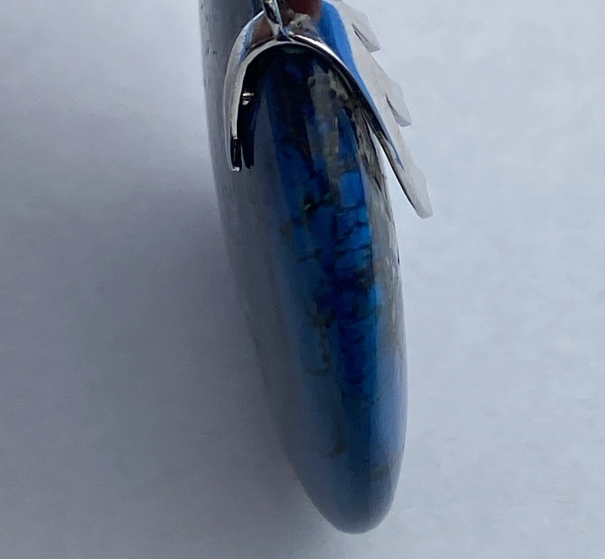 Vintage Lucas Lameth Sterling 925 Large Blue Jasper Pendant 28.8g Signed - Image 7