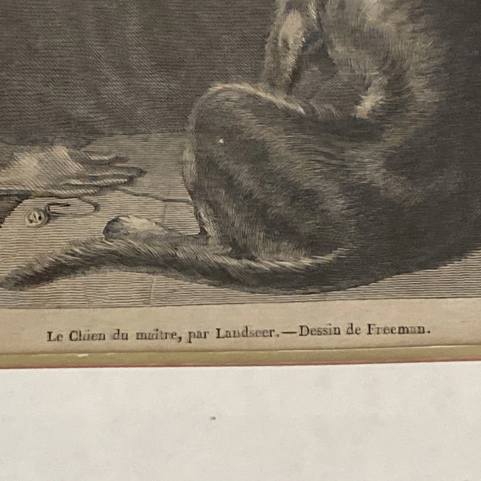 c.1852 Landseer Dogs Pair: Le Chien du Maître & du Valet, French wood engravings - Image 4
