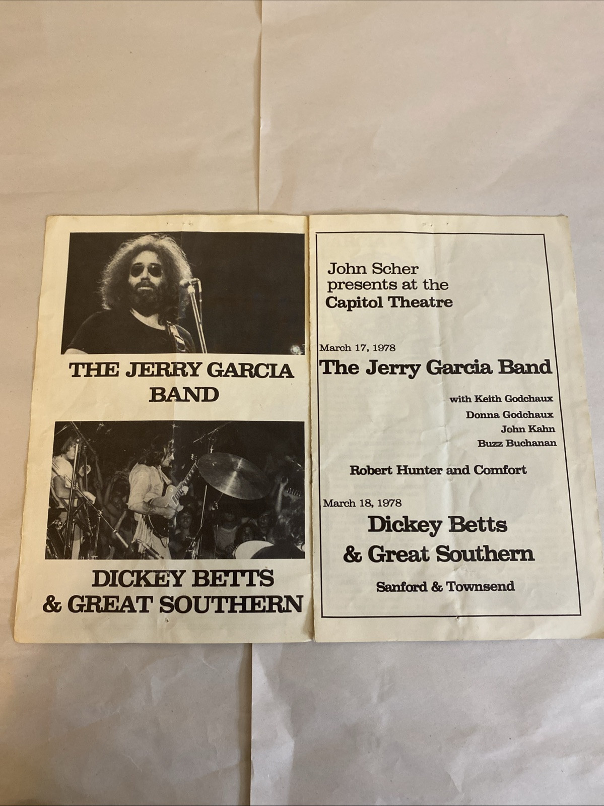 JERRY GARCIA Band Program - At The Capitol March 1978 - Image 4