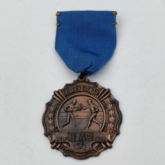 Vintage Bronze The News Welfare Assoc. Golden Gloves Boxing Medal/Ribbon NY
