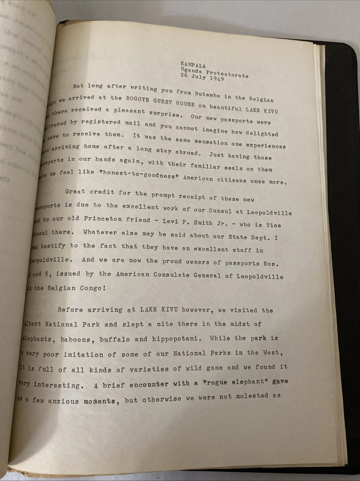 1949 Congo Uganda S Africa Travel Letters 38pp Putnam's Camp Schaefer Typed Rare - Image 10