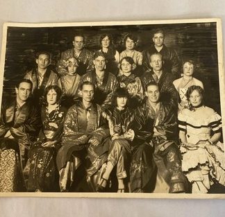 1920s-30s Theatrical Group Photo – 16 People in Costume & Makeup