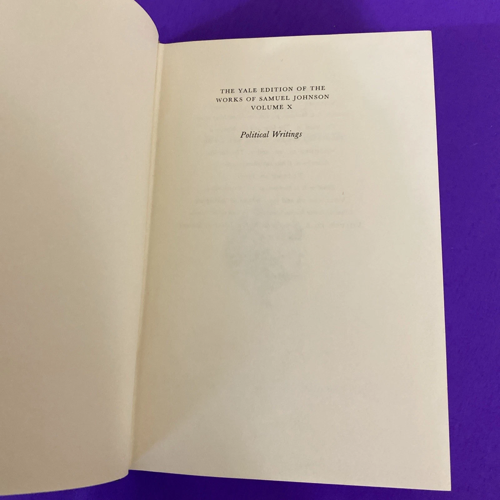 Yale Samuel Johnson Political Writings Vol 10 HC DJ 1977 Private Owner - Image 6
