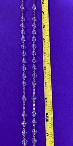 Vintage Faceted Crystal Rosary w/box, Pewter, Virgin Mary, Christianity, 22” - Image 9