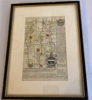 1696 Map w/ Baron Haversham Arms, Oxfordshire-Buckingham by Owen & Bowen