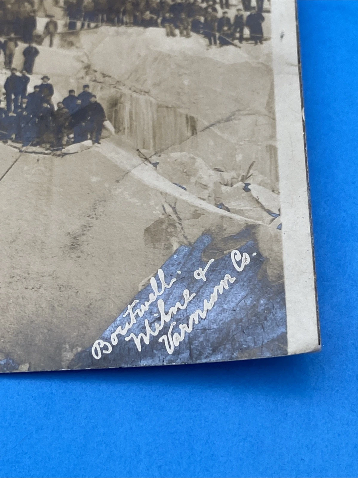 Early Barre VT Granite Quarry RPPC Boutwell Milne & Varnum Co Workers - Image 2