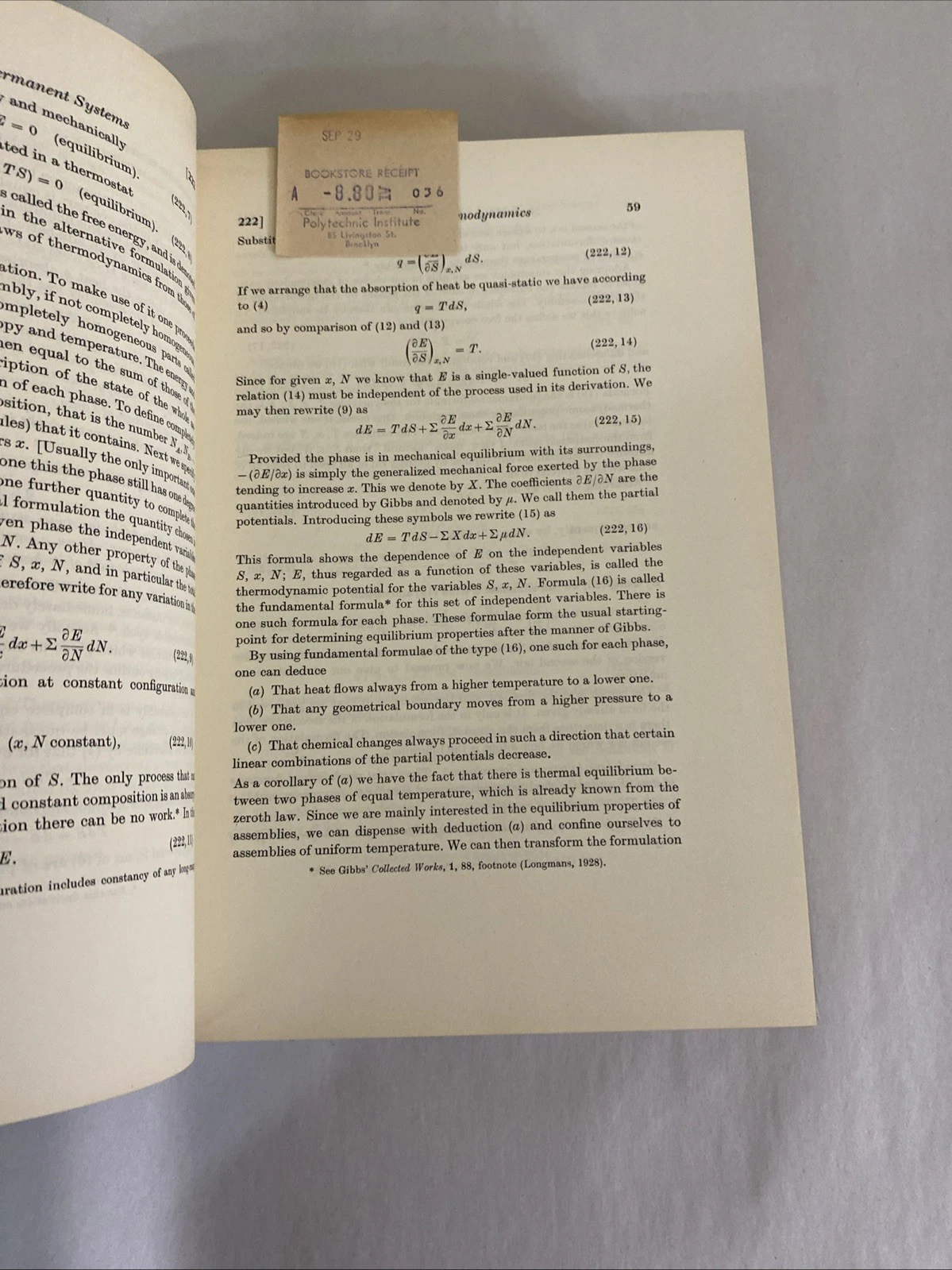 Statistical Thermodynamics Fowler Guggenheim 1952 3rd Imp HC + Poly Rcpt BklynNY - Image 8