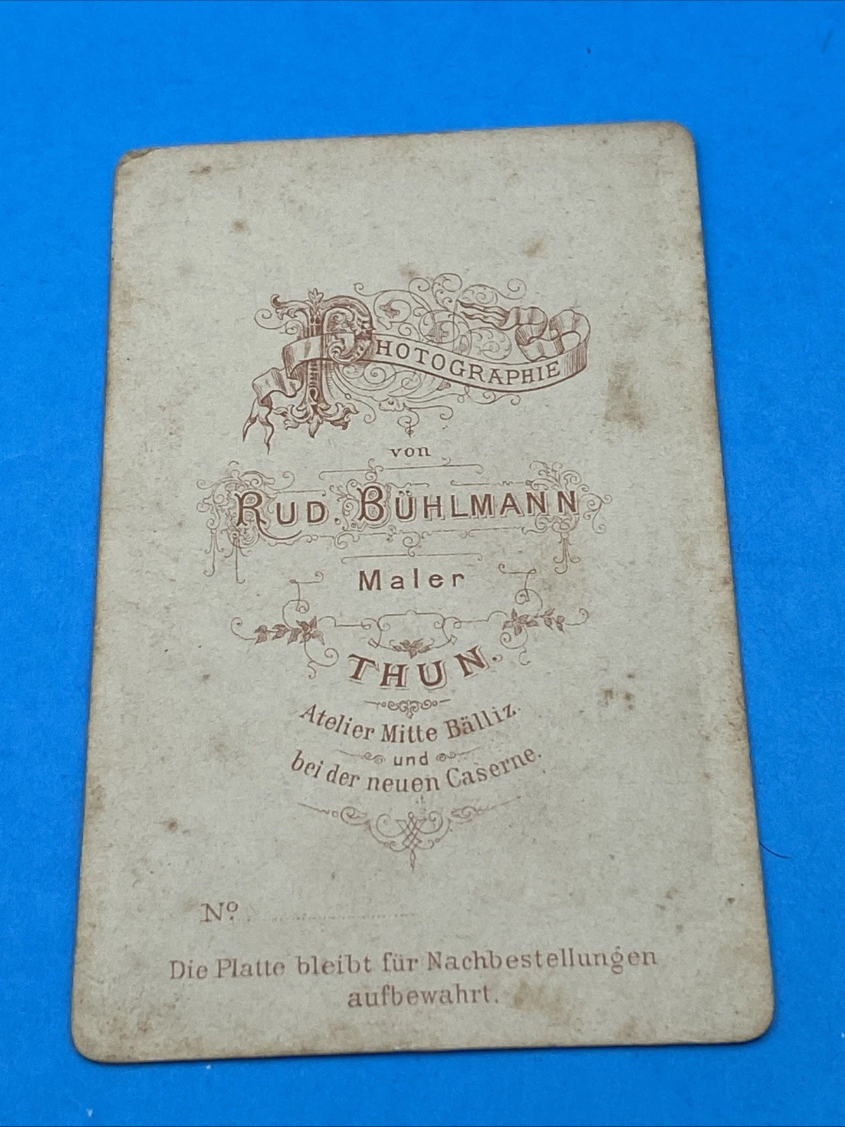Circa 1870s Swiss Military Soldier CDV R Bühlmann Thun Switzerland Antique Photo - Image 4